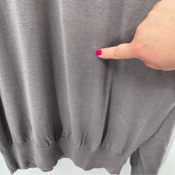 Baracuta Silk Blend Gray Mock Neck Sweater Size Large - Picture 4 of 9